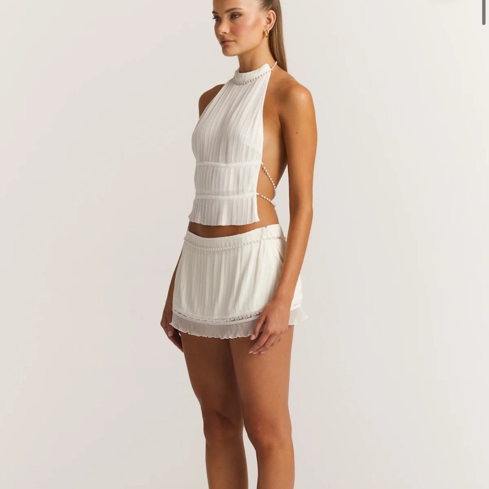 NWT Sasha Therese Perla Skirt White